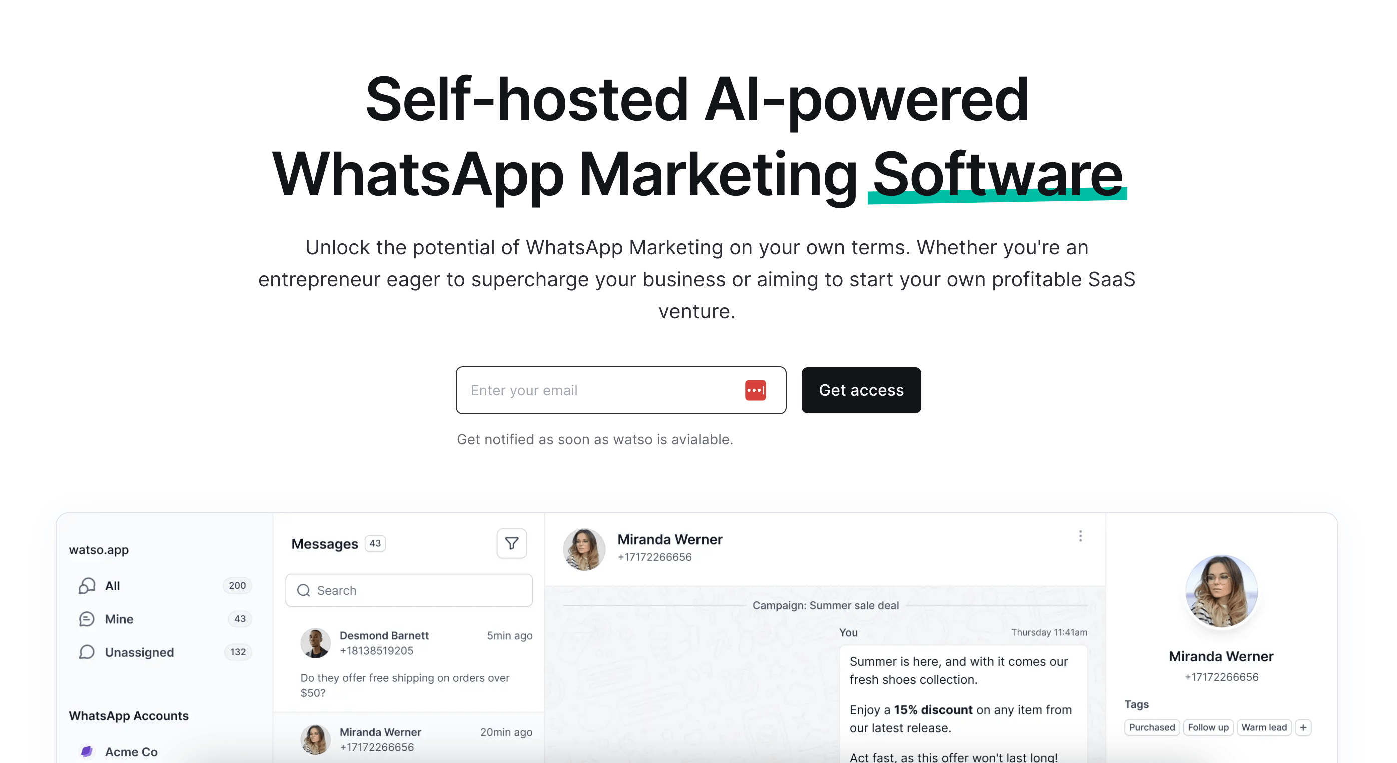 Self-hosted AI-powered WhatsApp Marketing Software